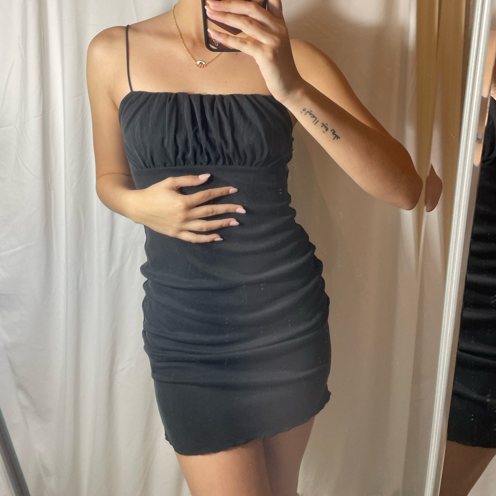 NWT RUNCHED MINI DRESS